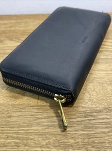 Portafoglio/Portafoglio donna Fossil in pelle nero portafoglio lungo con zip intorno - Foto 1 di 13