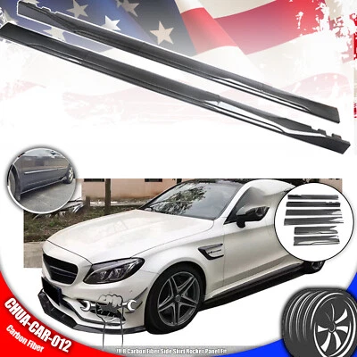 Panel basculante de faldón lateral de fibra de carbono de 78,8" apto para Mercedes-Benz Foto 1 de 4