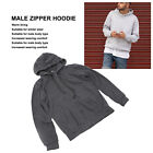 Male Zipper Hoodie Pullover Side Pocket Zipper Hoodie Sweatshirt (Dark Gray NOW