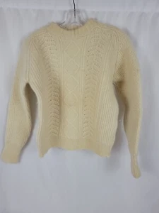 Vintage St. Michael Womens 40" Medium Off White Cream Heavy Wool Knit Sweater - Picture 1 of 7