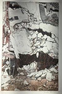 Günther Hermann sehr frühe Werke Radierung Abriss 1981 -2- - Bild 1 von 2