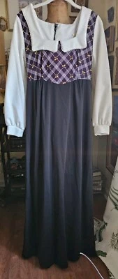 Maxi Vestido De Colección Años 70 Cintura Imperio Talla S Busto 35" DEFECTOS Foto 1 de 4