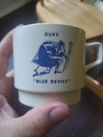 Vintage Duke Blue Devils Ceramic Coffee Cup WBT Sports Radio Cover