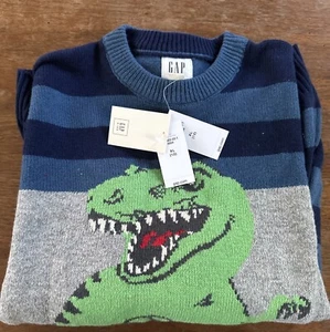 Gap Kids Dinosaur T-Rex Sweater Size XL blue gray green - Picture 1 of 3