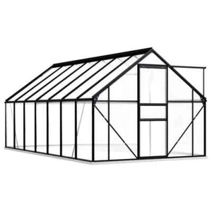 Gewächshaus mit Fundament Anthrazit Aluminium 8,17 m² Treibhaus Glashaus Tomaten - Bild 1 von 62