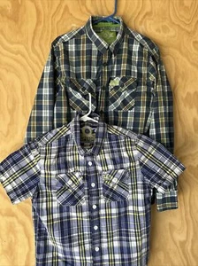 Superdry Wash Basket BUTTON UP SHIRT Plaid -Lot Of 2 - Picture 1 of 7
