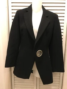 Vintage Dirk Bikkembergs Hommes Pour La Femme Black Blazer Hook Belt Size 40 - Picture 1 of 8