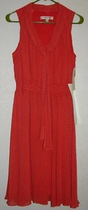 NWT Evan Picone Womens Ginger & Coastal Navy Polka Dot Sailor Dress Size 12 - Picture 1 of 5