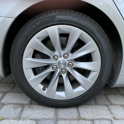 Chrome Lug Nut Cap Covers for Tesla Model S Model 3 Model Y - Set of 5 - Image 1 of 4
