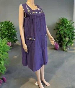 VTG Anthony Richards Mumu House Dress Size Large Sleeveless Floral Lounge Granny - Picture 1 of 4