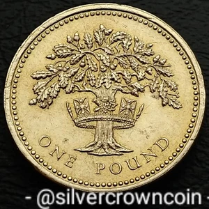 UK Great Britain 1 Pound 1987. KM#948. One Dollar coin. Oak Tree. Crown. DECUS - Picture 1 of 7