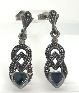 Silver Dangle Vintage Earrings - Picture 1 of 3