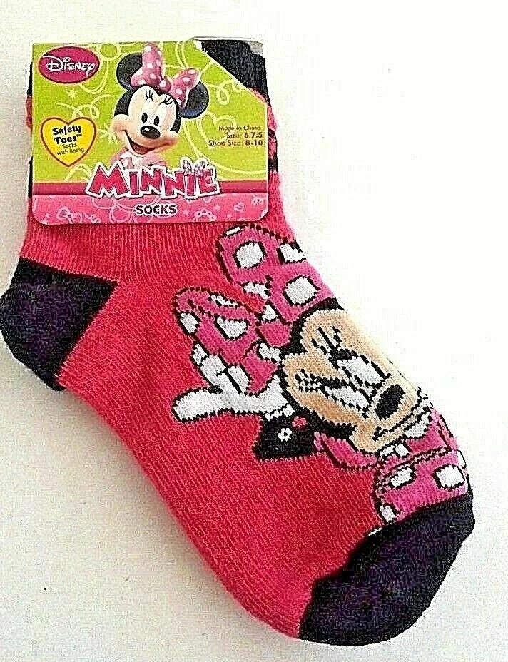 Носки с безопасным носком Disney Minnie Mouse 1 пара для девочек размер 5-6,5  - Изображение 1 из 1