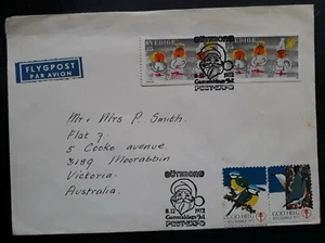 1972 Sweden Airmail Cover ties 2 Stamps+2 Cinderellas cd Goteborg - Picture 1 of 2