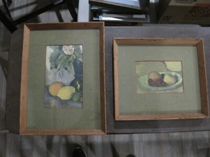 Two Antique Binder Art Still Life Lithograph Prints - Picture 1 of 6