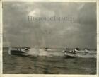 1937 Press Photo Fleet of speedboats cutting through the waters of Biscayne Bay