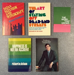 Lot of 4 Books by Richard W. De Haan, Happiness, Ecclesiastes, Satanism, 2nd Pet - Picture 1 of 14