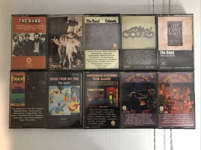 THE BAND 10 Cassette Tapes - Cahoots, Last Waltz, Rock Of Ages 1 & 2, Stage Frt Foto 1 de 4