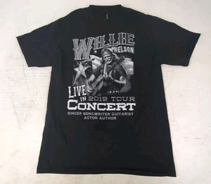 Camiseta negra de algodón de lona Willie Nelson 2019 gira en vivo concierto para hombre talla M - Imagen 1 de 7