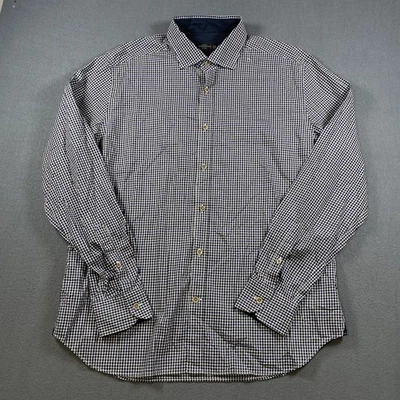 Camicia uomo Corneliani Id bottoni 17/43 blu cotone a quadri Made in Italy nuova senza etichette - Immagine 1 di 4