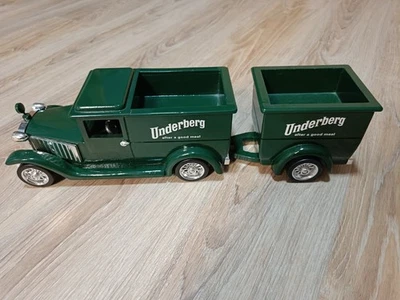 Underberg Kräutermobil, Holzauto mit Anhänger, Spieluhr, Deko, grün - Bild 1 von 4