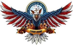 PERSONALISIERTES US-MARINE AMERICAN EAGLE US-FLAGGE FLÜGEL 14" SCHWERLAST USA METALLSCHILD - Bild 1 von 1