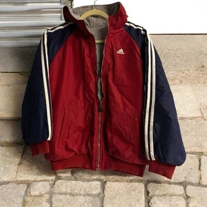 Vintage 00s Adidas Full Zip Retro Nylon Track Top Jacket Kids Size L 14-16 - Picture 1 of 13