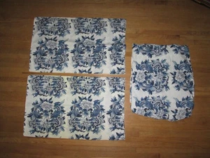 Vtg RALPH LAUREN Nanking Porcelain Blue Dragon Full Fitted Sheet + 2 Pillowcases - Picture 1 of 4