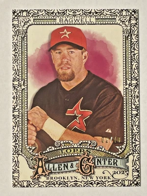 Topps Allen Ginter 2025 ~ Jeff Bagwell lámina negra filigrana paralelo raro SP #/10 Foto 1 de 2