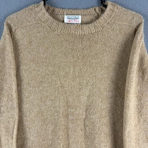 VTG Alan Paine Shetland Wool Speckle Sweater Pullover Mens 40 Beige England 60s - Picture 1 of 6