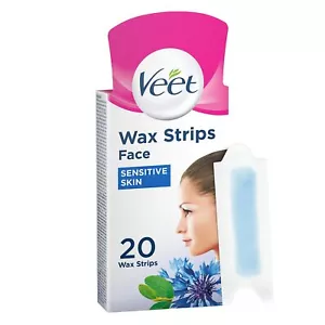 Tiras de cera fría Veet Face para piel normal, paquete de 20 - Imagen 1 de 5