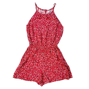 Old Navy Red Sleeveless Floral Romper Womens Size XS - Picture 1 of 8