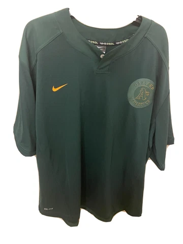 Oakland Athletics Nike Official Player Short Sleeve Warm Up Pull Over SZ XXL Cover