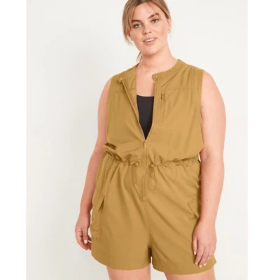 Mameluco cargo Old Navy StretchTech sin mangas con cremallera frontal talla grande 4X Foto 1 de 4
