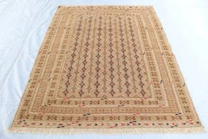 5x6 ft Beige Area rug/ Oriental Rug/ Rug for Bedroom Office- Bohemian Home Decor - Picture 1 of 15