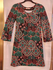 Aryeh Anthropologie Dress Stretch Knit Fall 3/4 Sl Women MED.Boho Colorful New - Picture 1 of 12