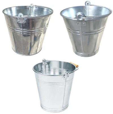 BORA-INVEST Dekoeimer Zinkeimer Metalleimer Blecheimer verzinkt Wassereimer Eimer