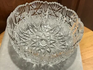 De colección Exquisito Corte Vidrio Brillante Transparente Cuenco 6"x2 3/4" Diamante Trigo Sunburst - Imagen 1 de 10