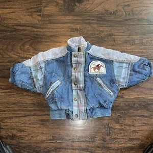 Vintage Guess Denim Jean Jacket Accents Lined Made USA 70s Baby Size 18M RARE - Picture 1 of 8