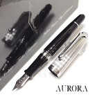 Aurora 88 Big Black with Silver plated Cap 14K Fountain Pen DHL express Shipping