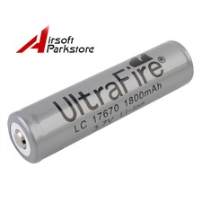 1pc UltraFire 17670 1800mAh 3.7V Protected PCB Rechargeable Li-ion Battery Grey
