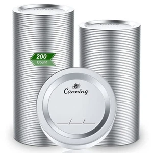 200pcs Regular Mouth Canning Lids, 70mm Metal Mason Jar Lids, Airtight Seal - Picture 1 of 7