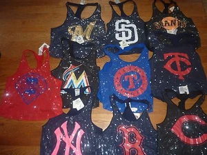 VICTORIAS SECRET PINK RARE BLING SEQUIN MLB MAJOR LEAGUE BASEBALL TANKTOP NWT - Picture 1 of 1