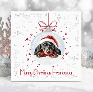 TARJETA PERSONALIZADA LINDA SALCHICHA PERRO CHUCHERÍA NAVIDAD PERRO PARA MAMÁ PAPÁ SALCHICHA PERRO - Imagen 1 de 22