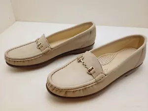 SAS Tripad Comfort Loafers Horsebit Beige Leather Women's Size 9 N - Picture 1 of 7