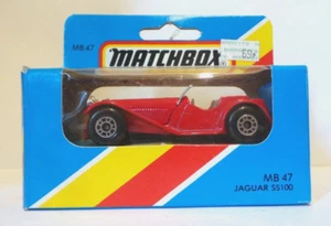 MATCHBOX MB 47 JAGUAR SS100 RED MINT BOXED MACAU - Picture 1 of 7