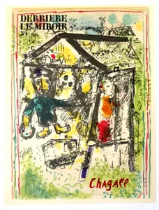 DERRIERE LE MIROIR Marc Chagall Lithographie Poster gedruckt in Paris, Frankreich 1969 - Bild 1 von 6