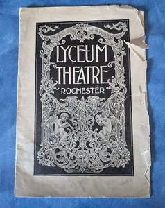 Lyceum Theater Rochester NY Programa Años 1900 Publicidad Local - Imagen 1 de 4