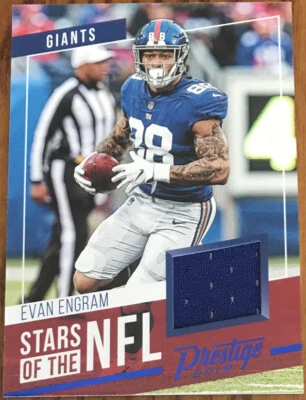 2019 Prestige Stars Of The NFL Jerseys BLUE Evan Engram SS-EE New York Giants - Image 1 of 2