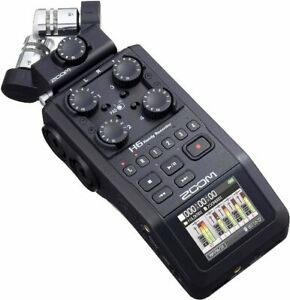 Zoom H6 All Black 6-Track Portable Recorder, Stereo Microphones 4 XLR/TRS Inputs